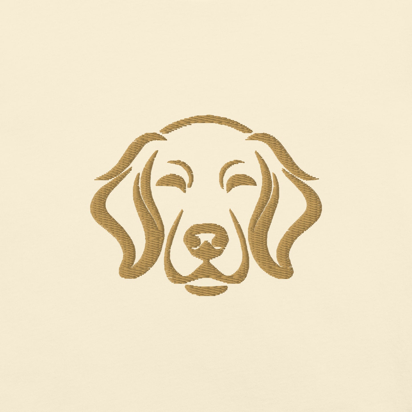 Lifestyle shot of the embroidered Golden Retriever tee, The Loyal Mark