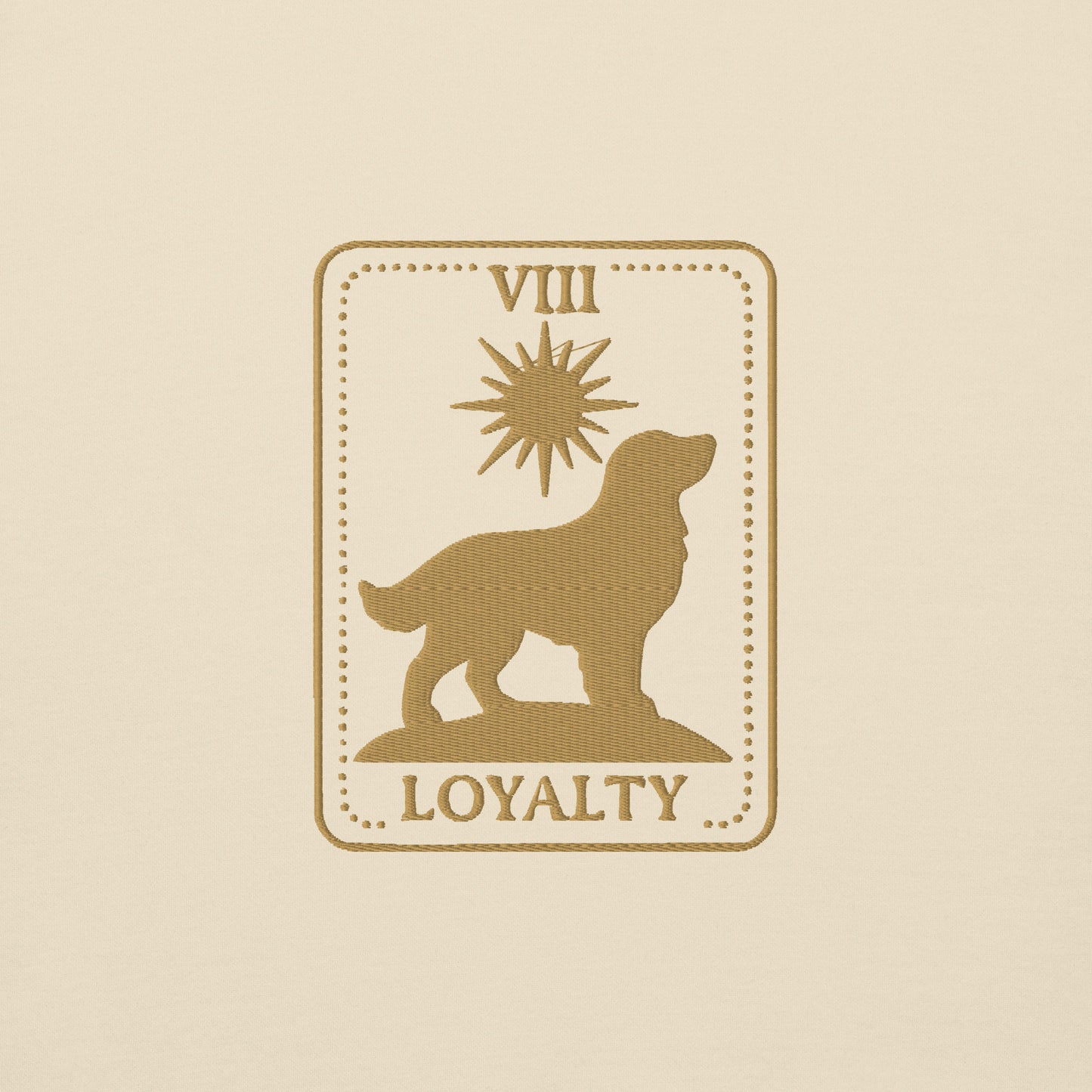 Back view of the embroidered Golden Retriever hoodie showing fit, The Loyal Mark