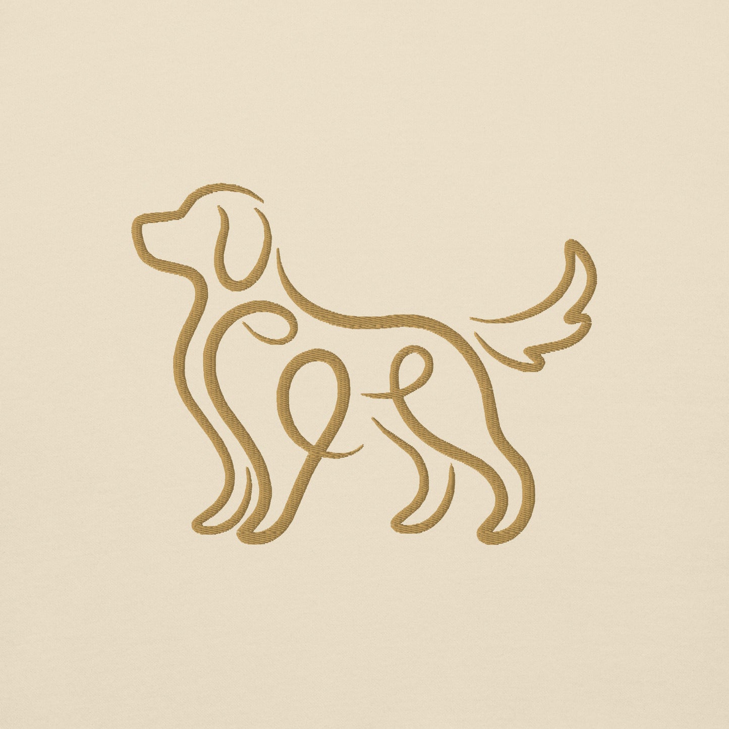 Lifestyle shot of the embroidered Golden Retriever hoodie, The Loyal Mark