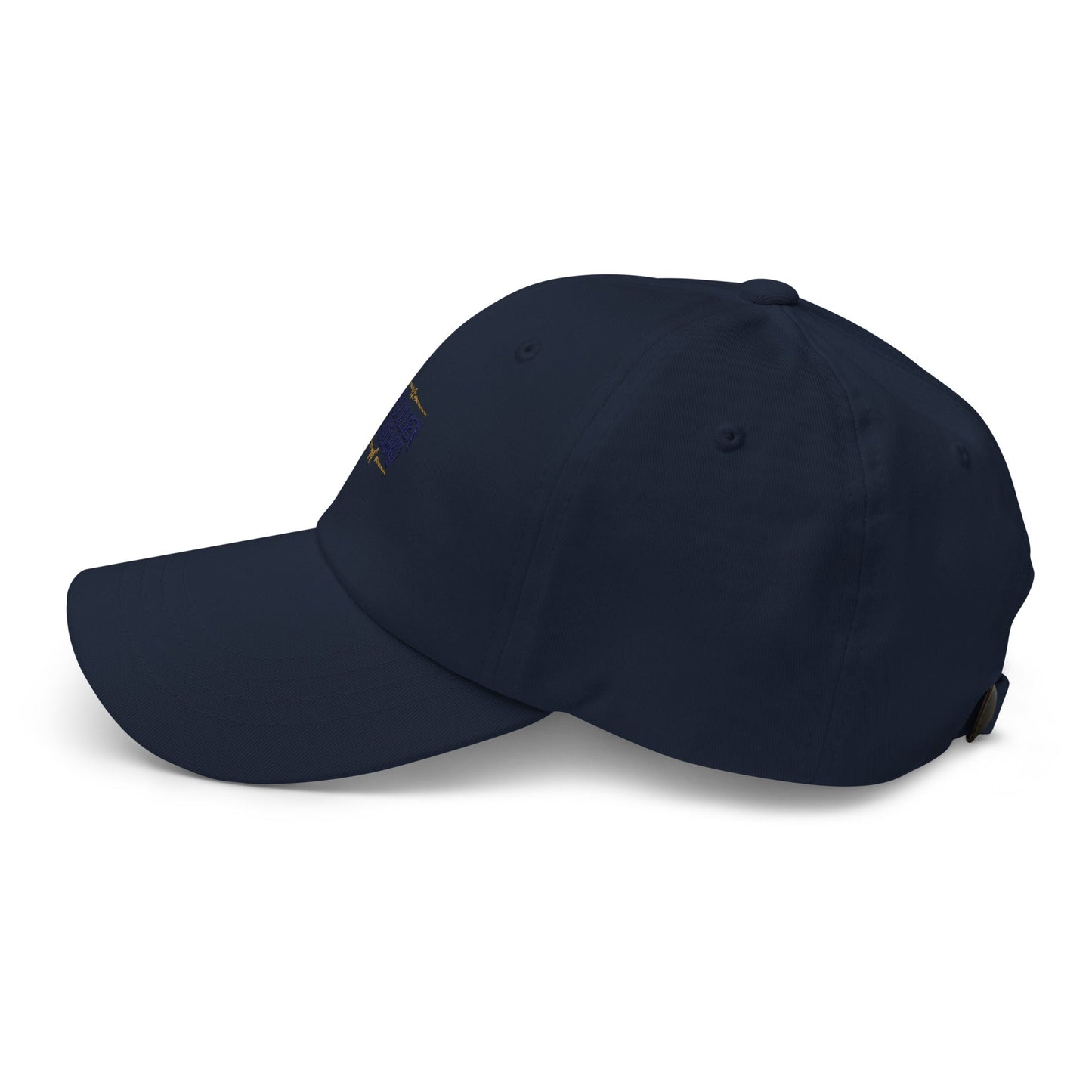 Lifestyle shot of the embroidered Golden Retriever cap, The Loyal Mark