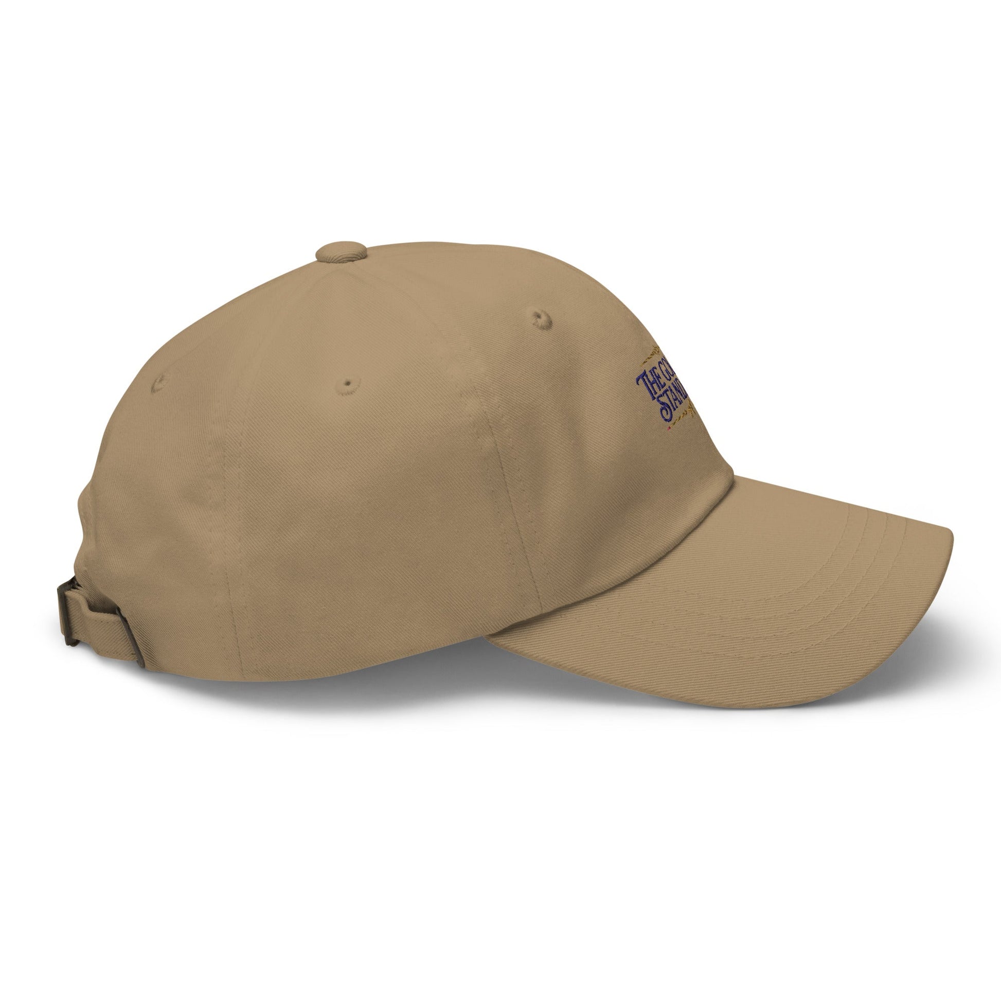 Lifestyle shot of the embroidered Golden Retriever cap, The Loyal Mark