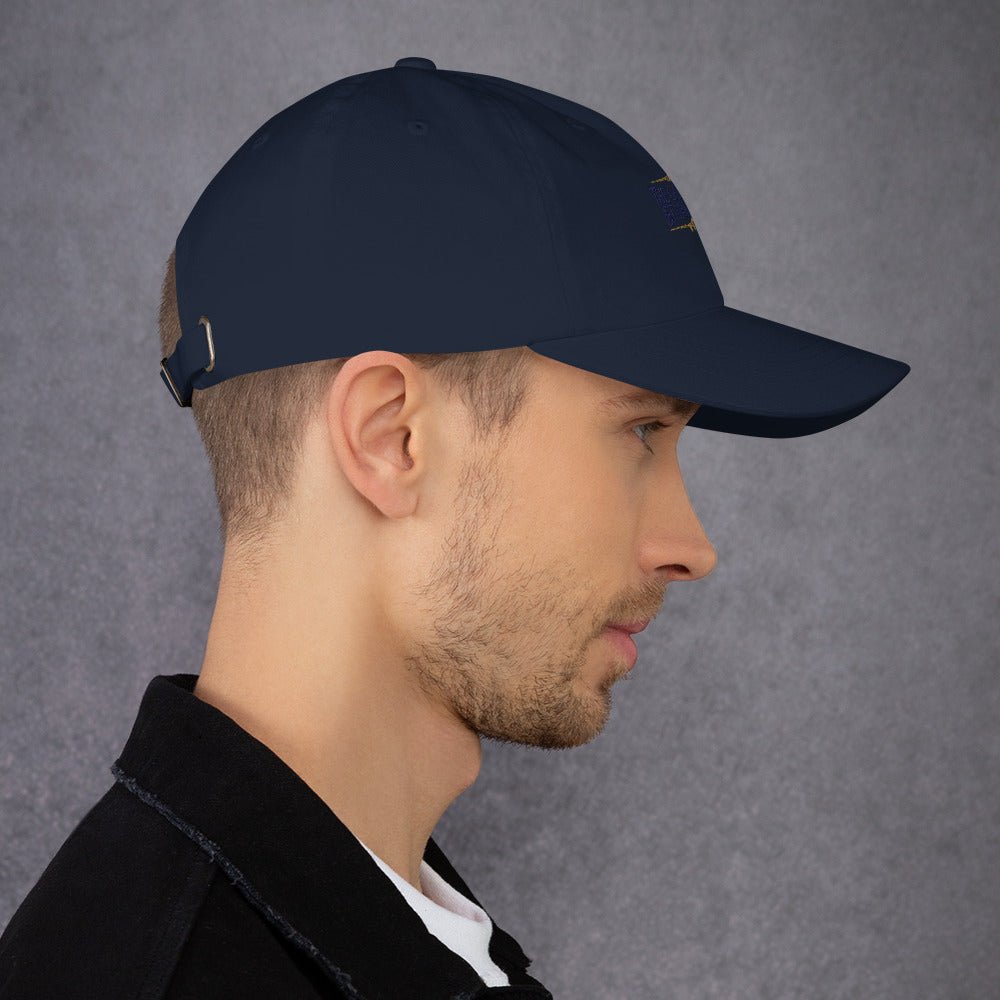 Embroidered Golden Retriever cap, stitched in cognac thread, made in Canada by The Loyal Mark.