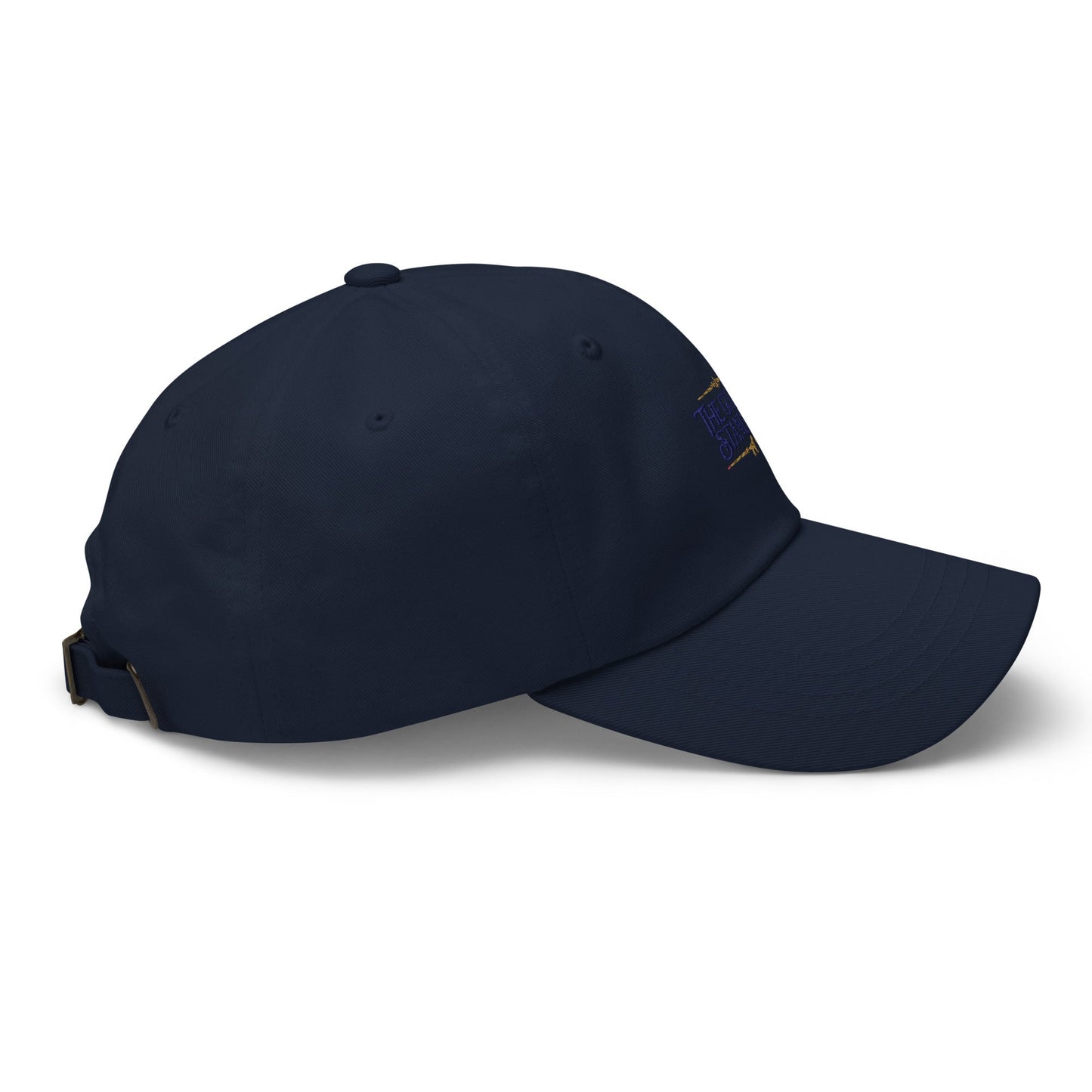 Lifestyle shot of the embroidered Golden Retriever cap, The Loyal Mark