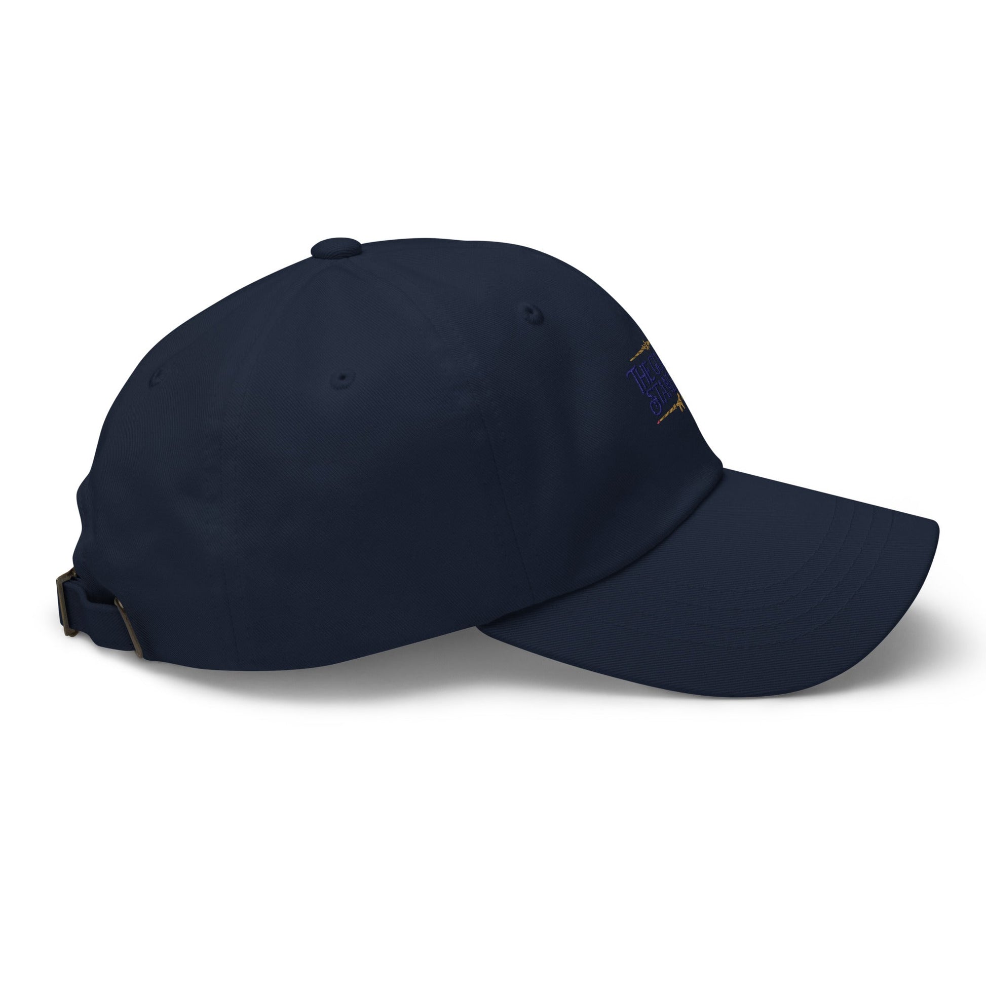 Lifestyle shot of the embroidered Golden Retriever cap, The Loyal Mark