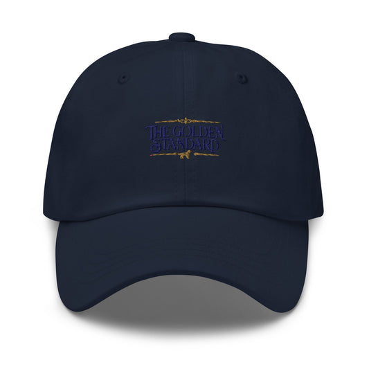 Close-up of embroidered Golden Retriever silhouette stitched on the cap, The Loyal Mark