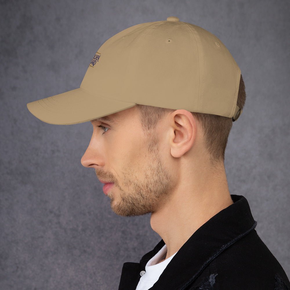 Embroidered Golden Retriever cap, stitched in cognac thread, made in Canada by The Loyal Mark.
