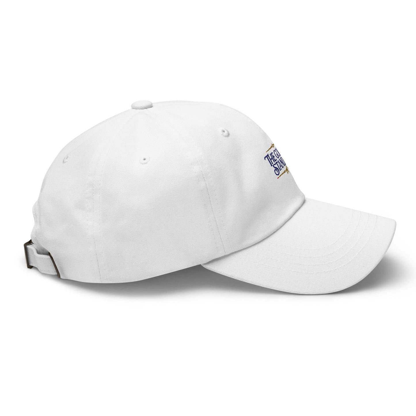Lifestyle shot of the embroidered Golden Retriever cap, The Loyal Mark