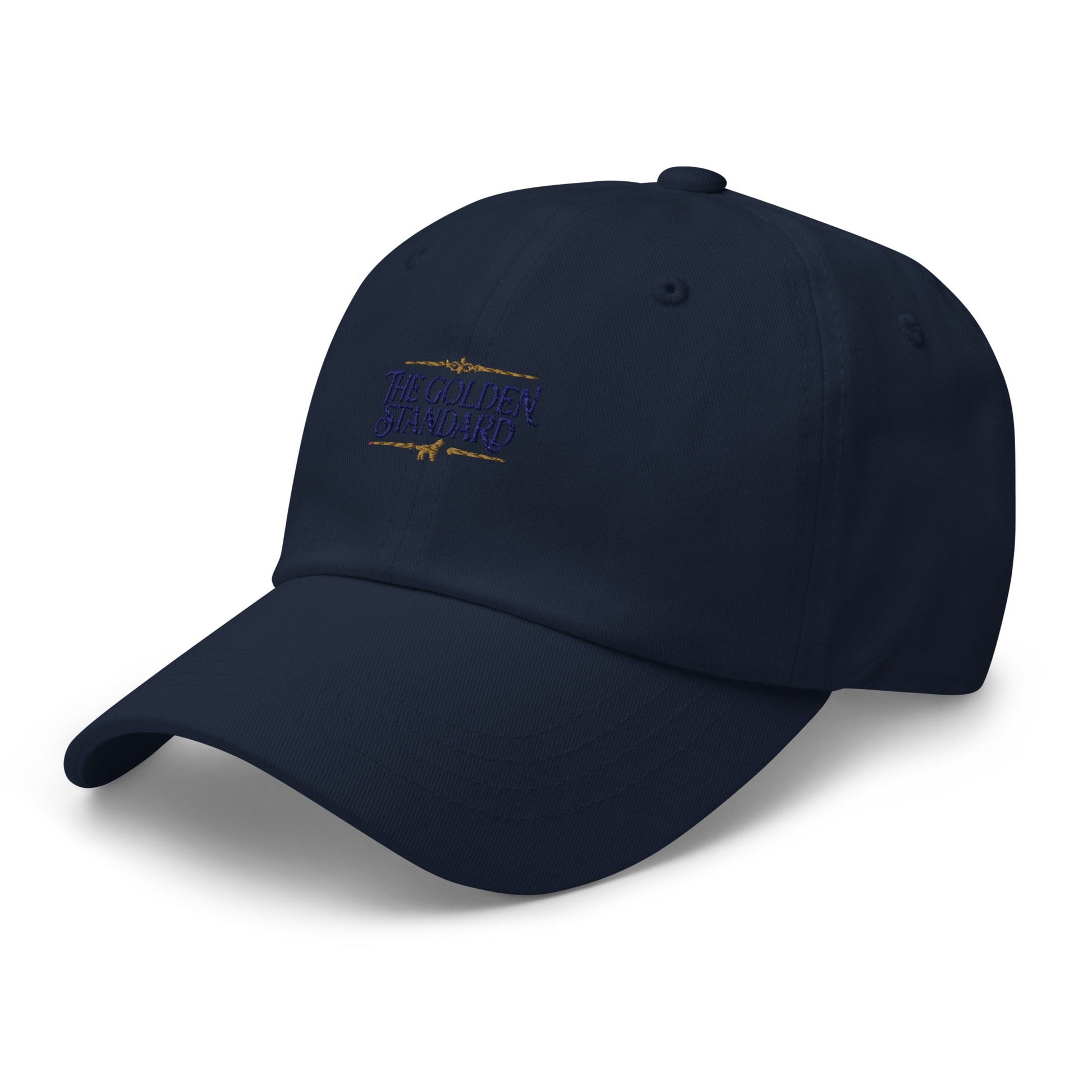 Lifestyle shot of the embroidered Golden Retriever cap, The Loyal Mark