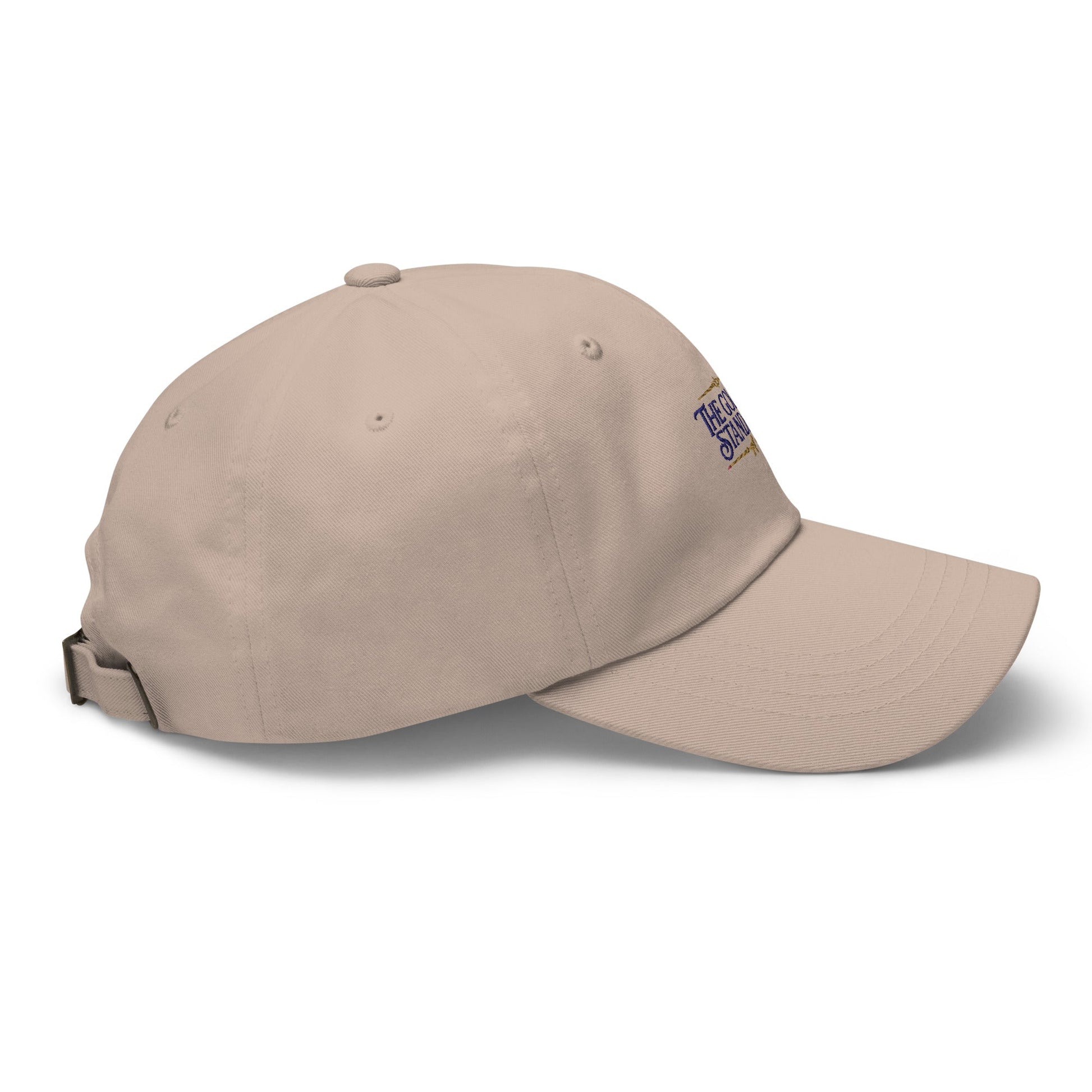 Lifestyle shot of the embroidered Golden Retriever cap, The Loyal Mark