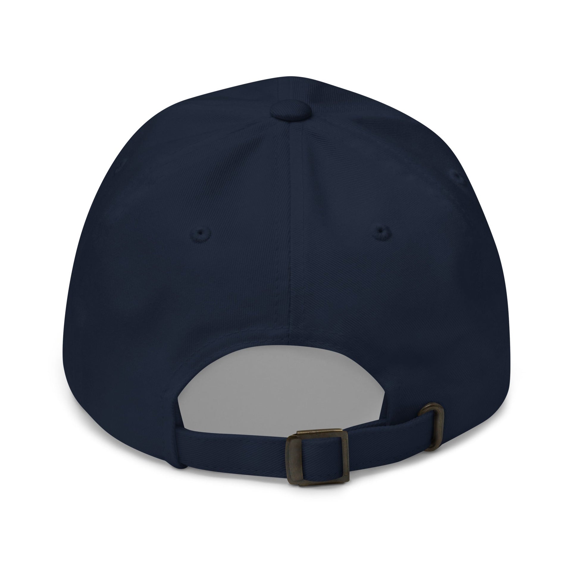 Lifestyle shot of the embroidered Golden Retriever cap, The Loyal Mark