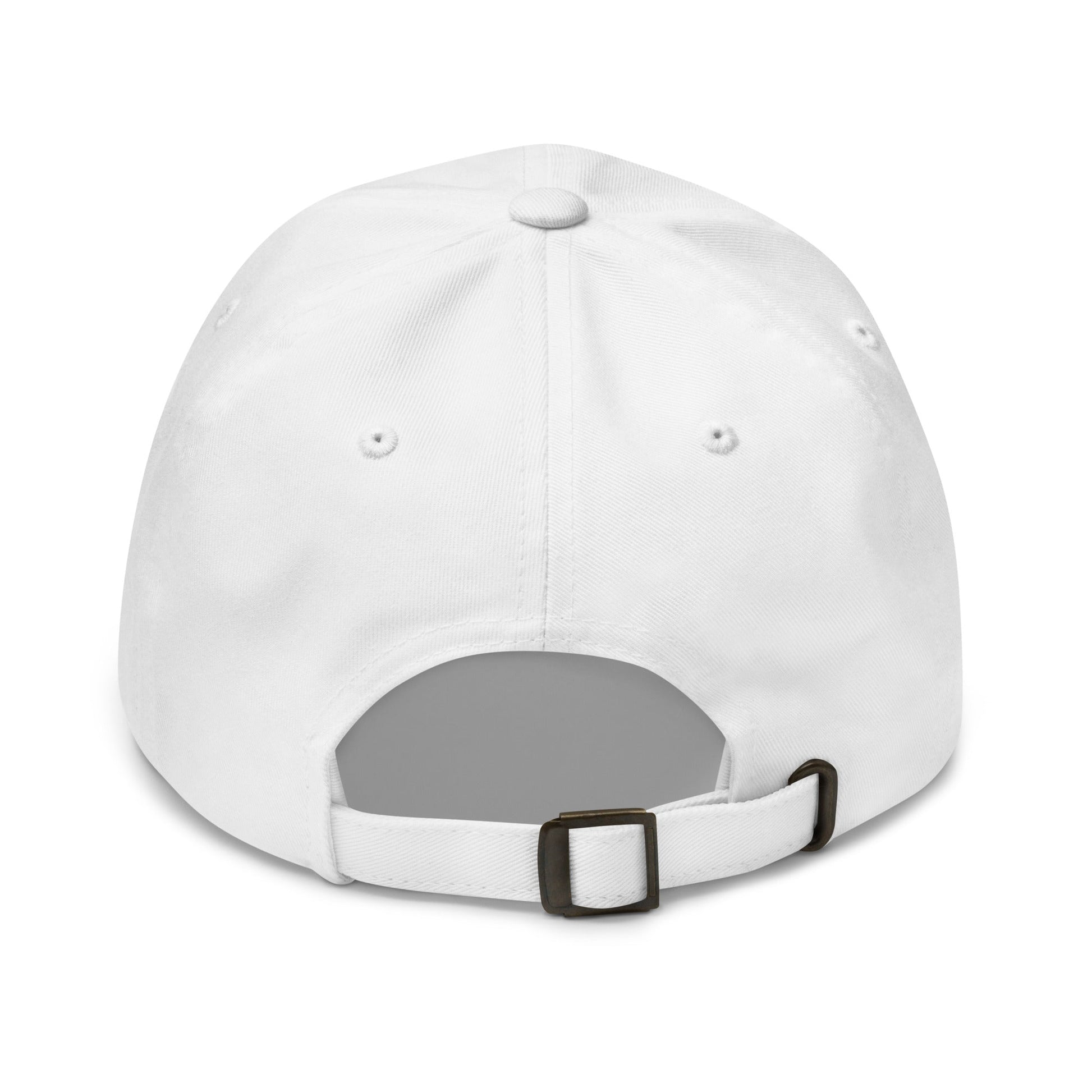 Lifestyle shot of the embroidered Golden Retriever cap, The Loyal Mark