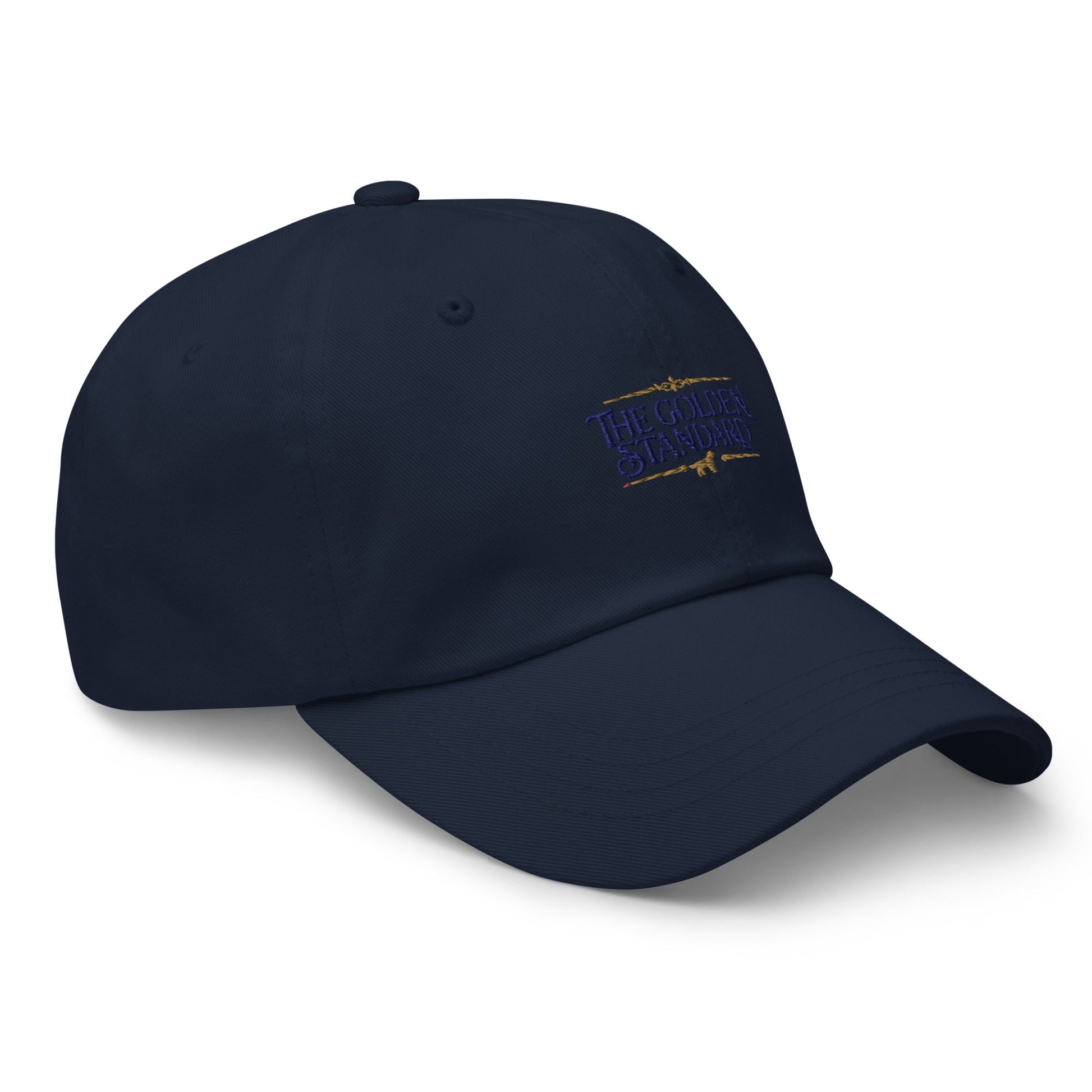 Lifestyle shot of the embroidered Golden Retriever cap, The Loyal Mark