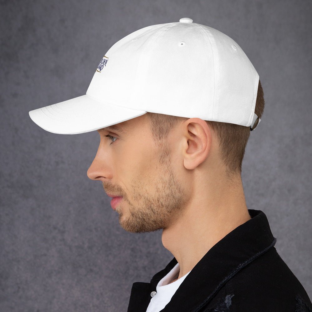 Embroidered Golden Retriever cap, stitched in cognac thread, made in Canada by The Loyal Mark.