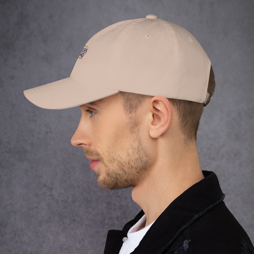 Embroidered Golden Retriever cap, stitched in cognac thread, made in Canada by The Loyal Mark.