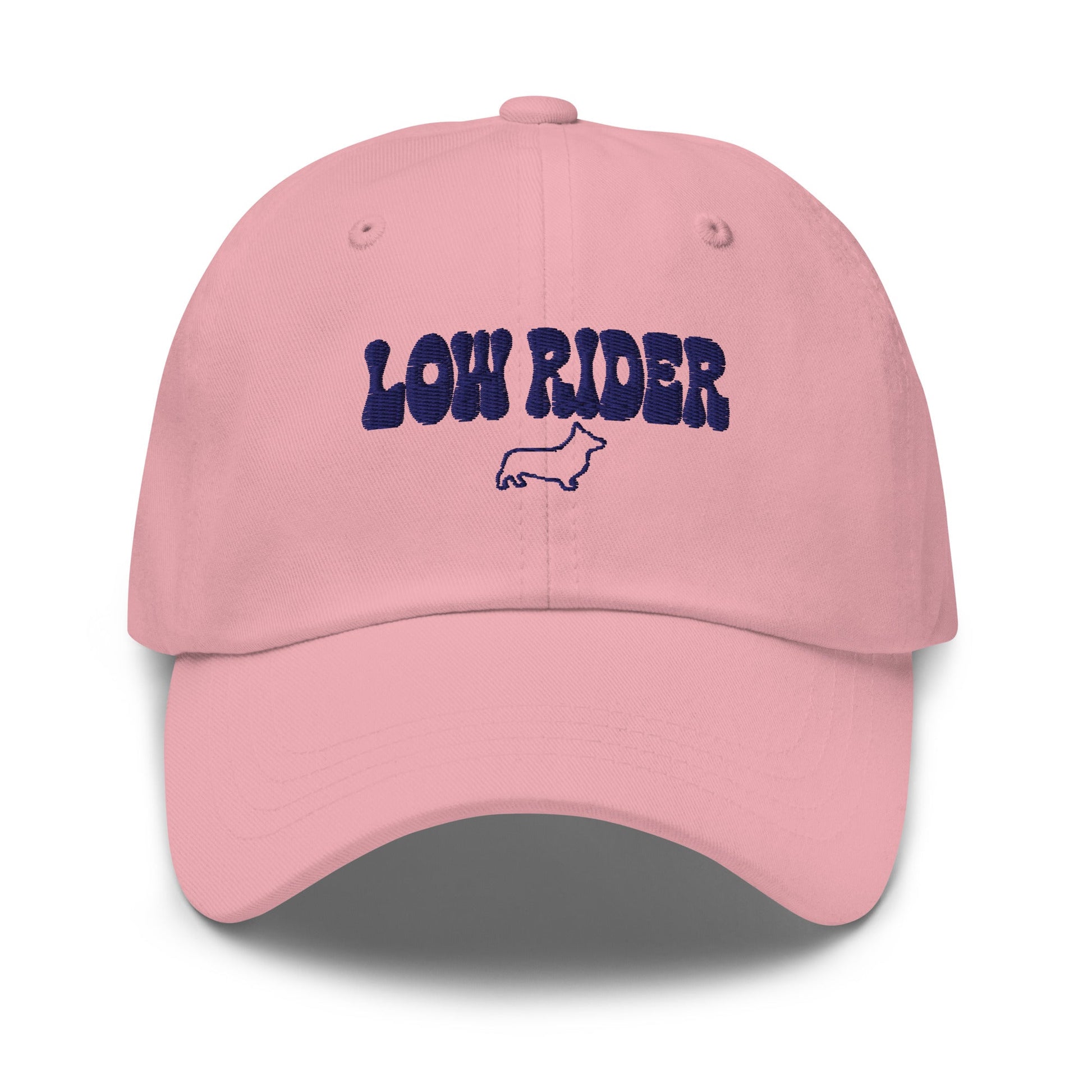 Lifestyle shot of the embroidered Corgi cap, The Loyal Mark