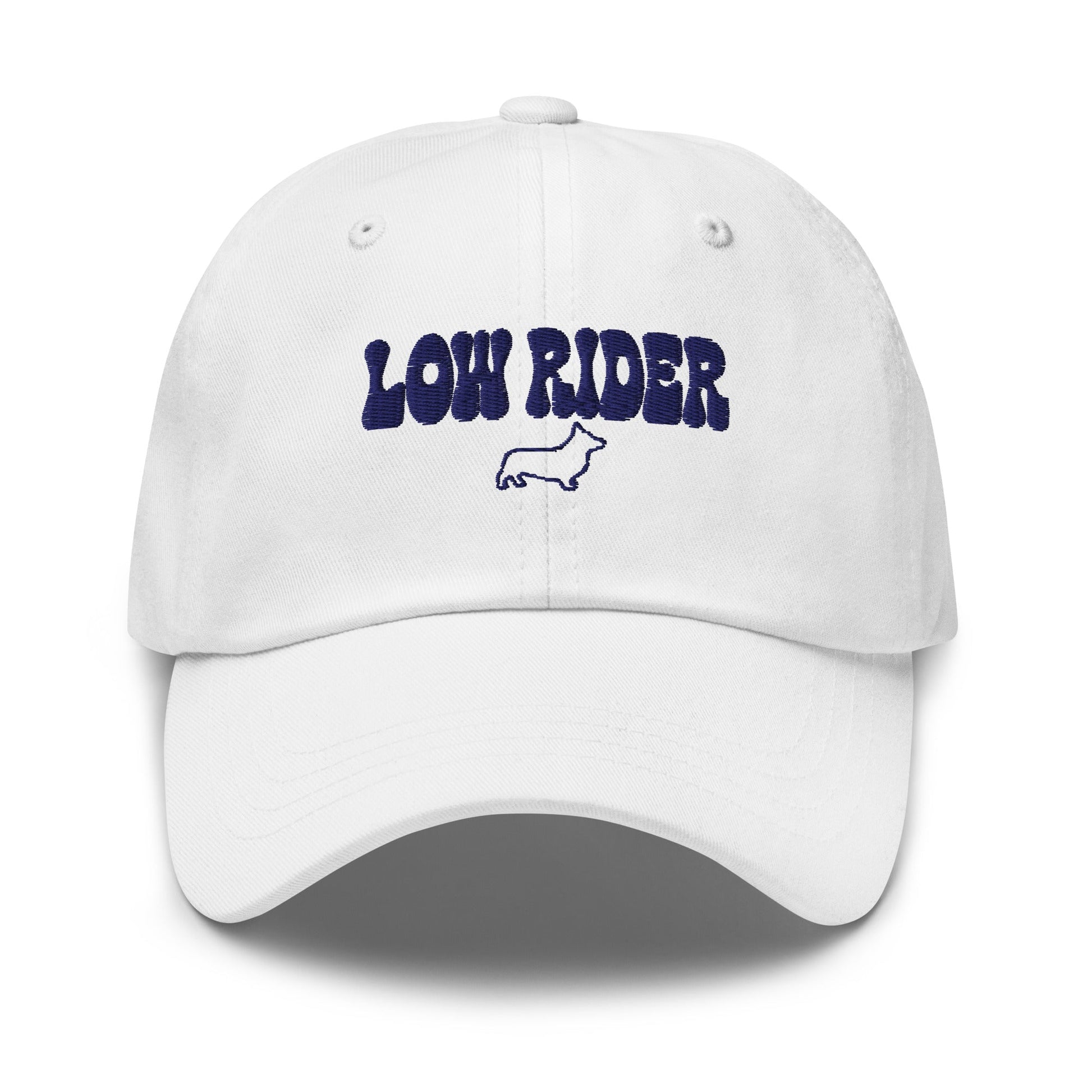 Embroidered Corgi cap stitched in cognac thread, made in Canada by The Loyal Mark