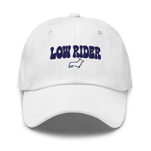 Embroidered Corgi cap stitched in cognac thread, made in Canada by The Loyal Mark