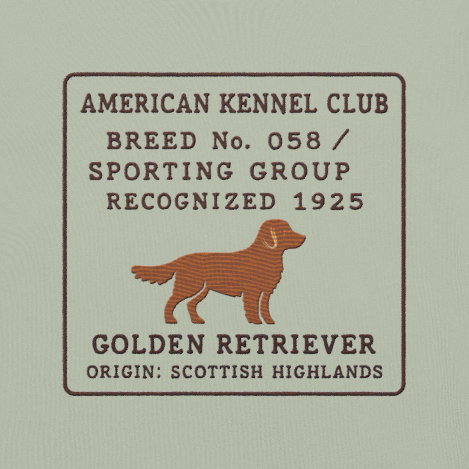 Lifestyle shot of the embroidered Golden Retriever tee, The Loyal Mark