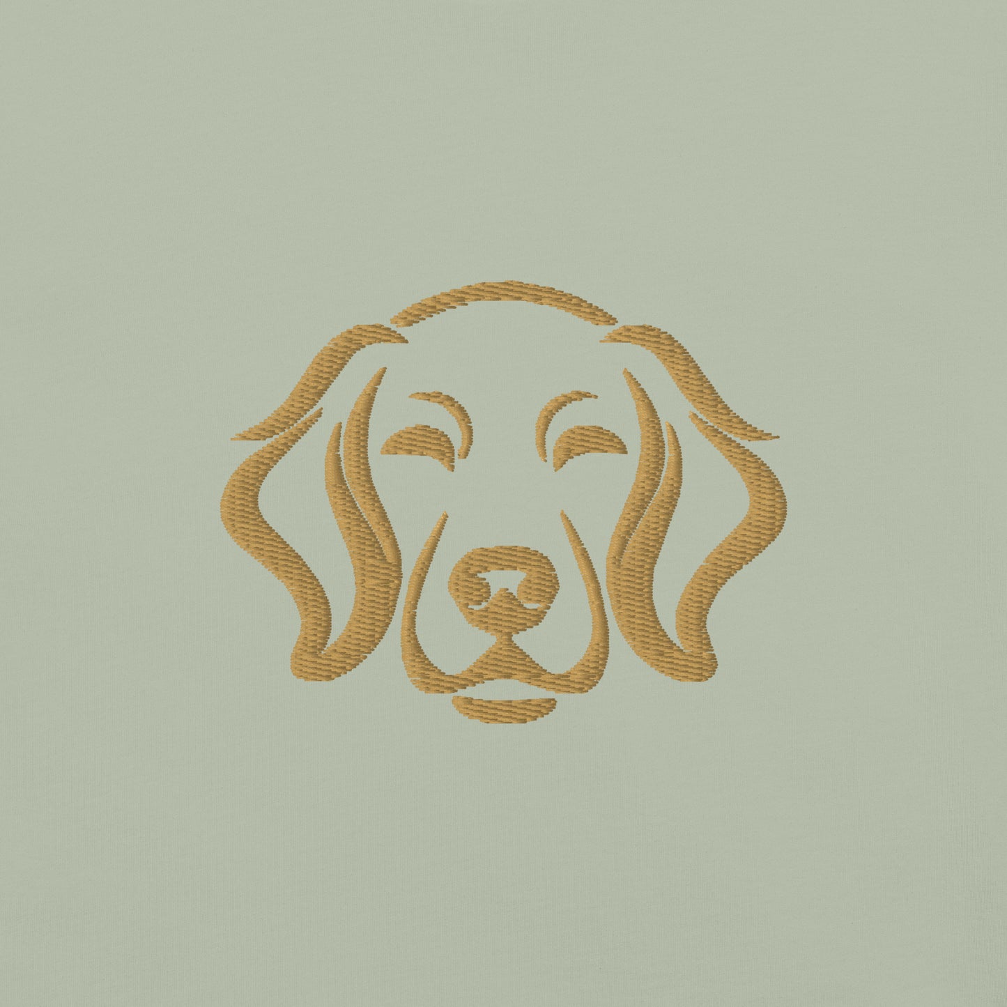 Lifestyle shot of the embroidered Golden Retriever tee, The Loyal Mark