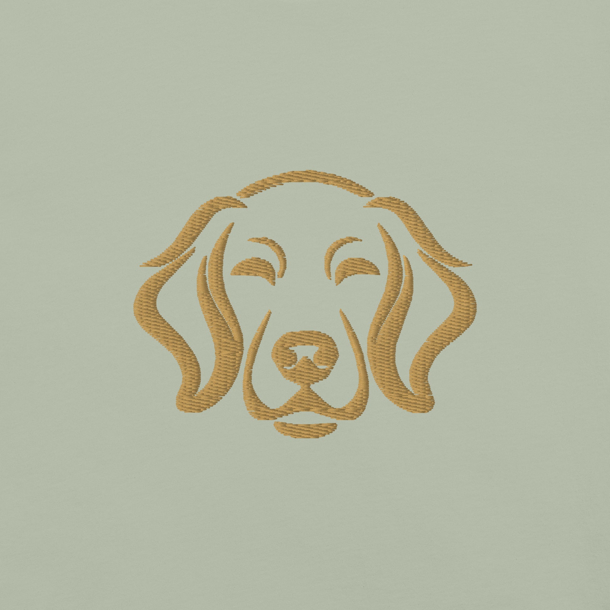 Lifestyle shot of the embroidered Golden Retriever tee, The Loyal Mark