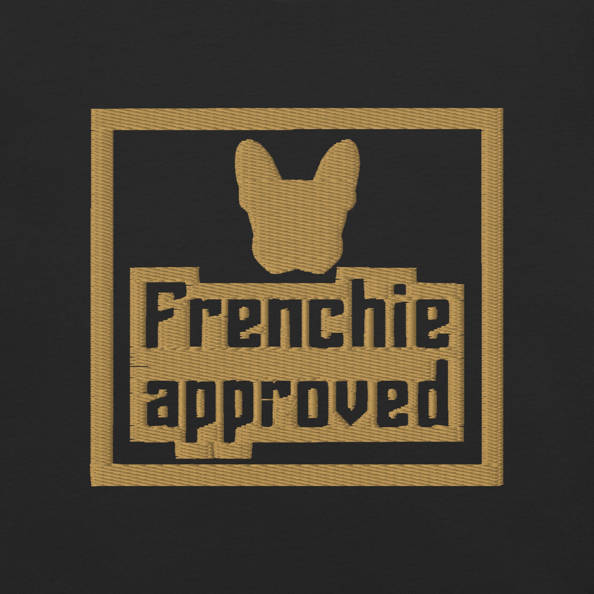 Back view of the embroidered French Bulldog tee showing fit, The Loyal Mark