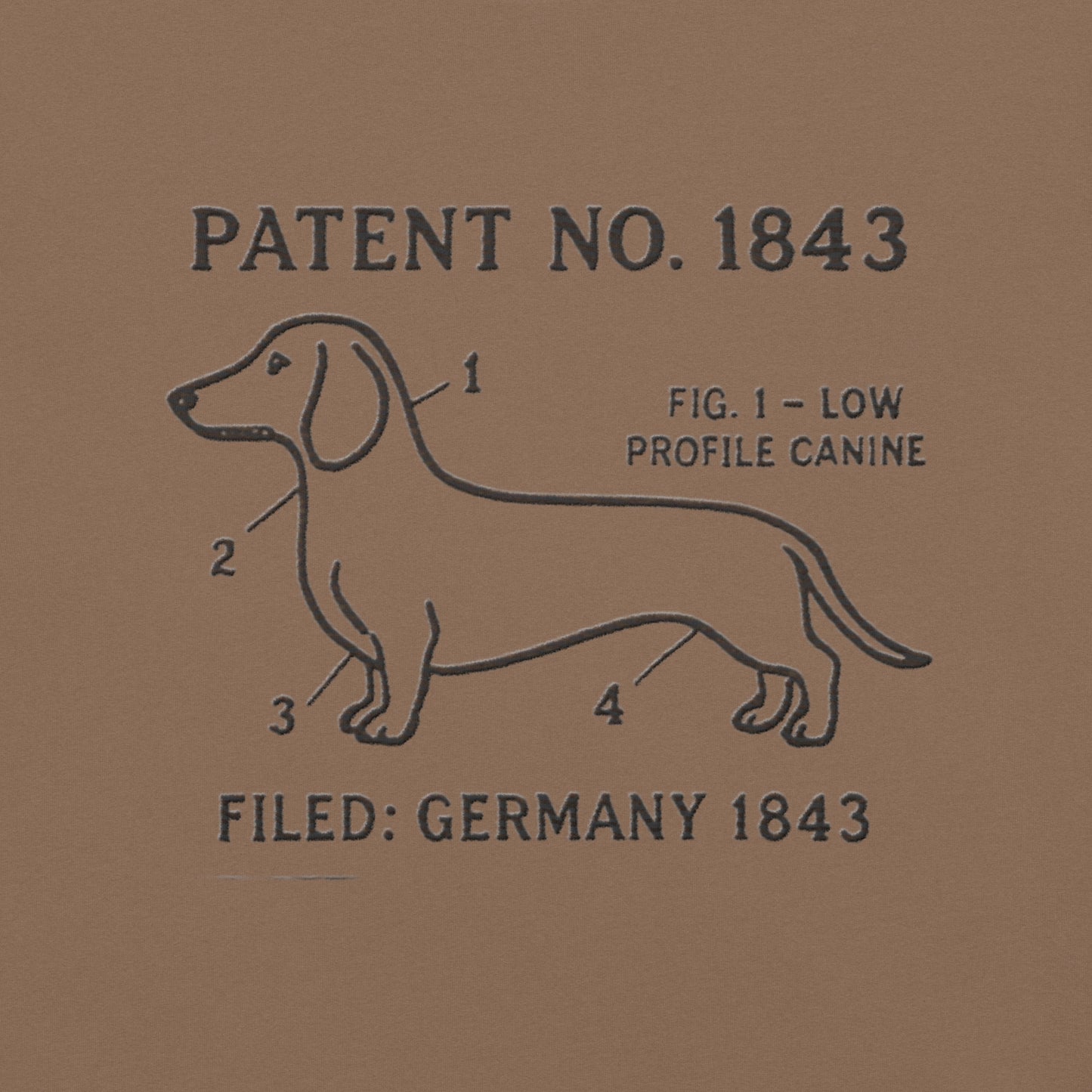 Back view of the embroidered Dachshund tee showing fit, The Loyal Mark