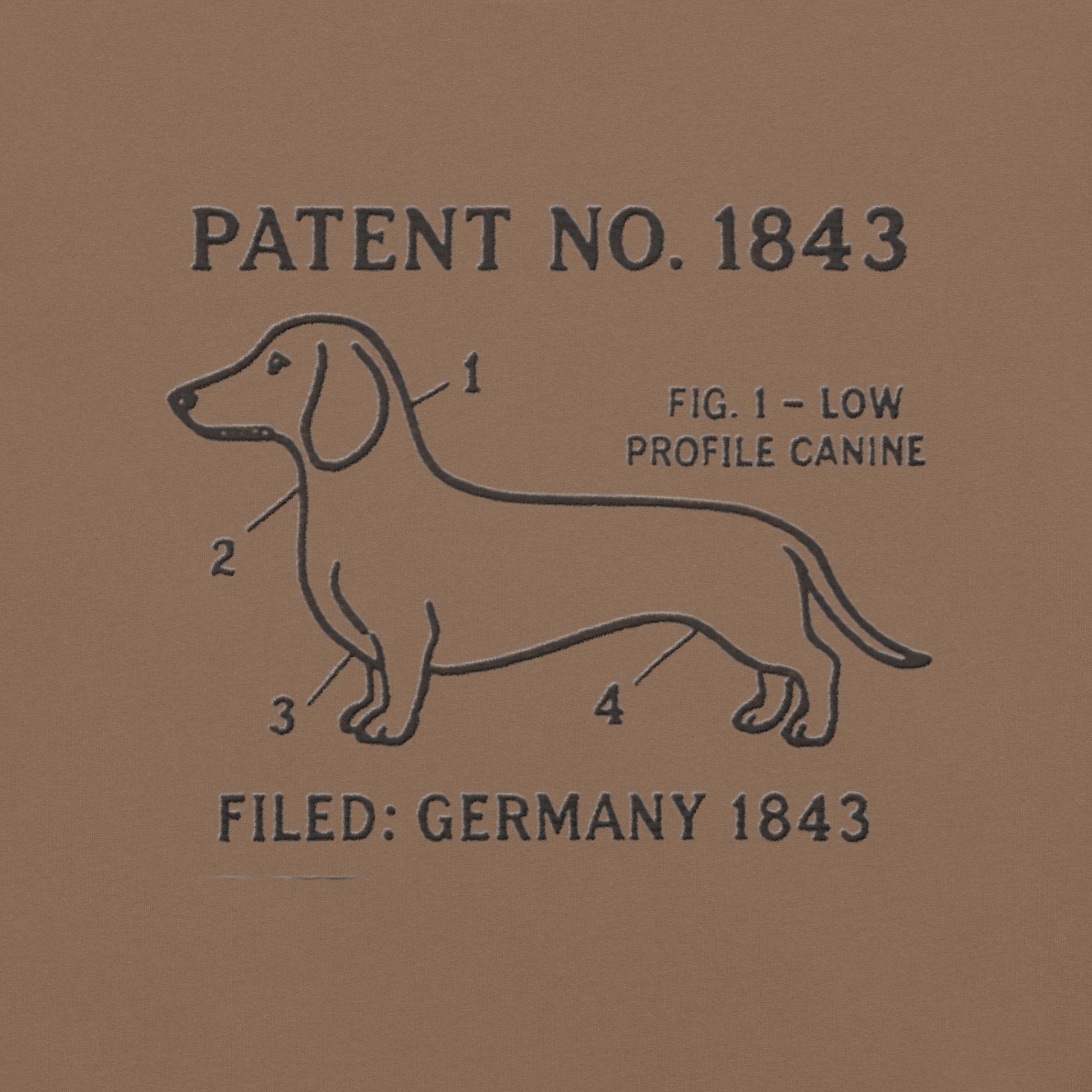 Back view of the embroidered Dachshund tee showing fit, The Loyal Mark