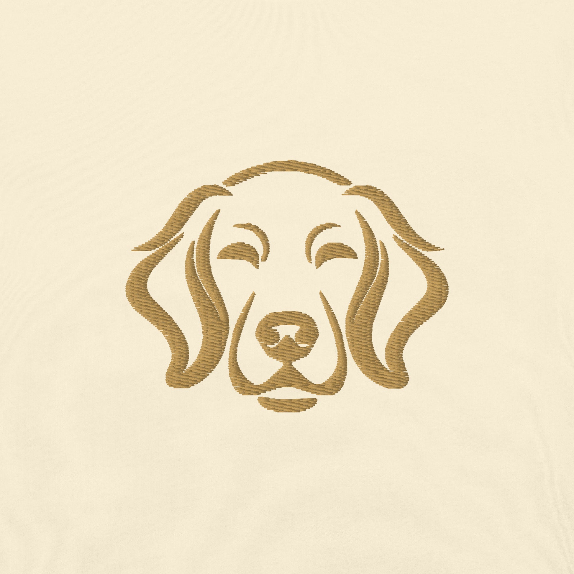 Lifestyle shot of the embroidered Golden Retriever tee, The Loyal Mark