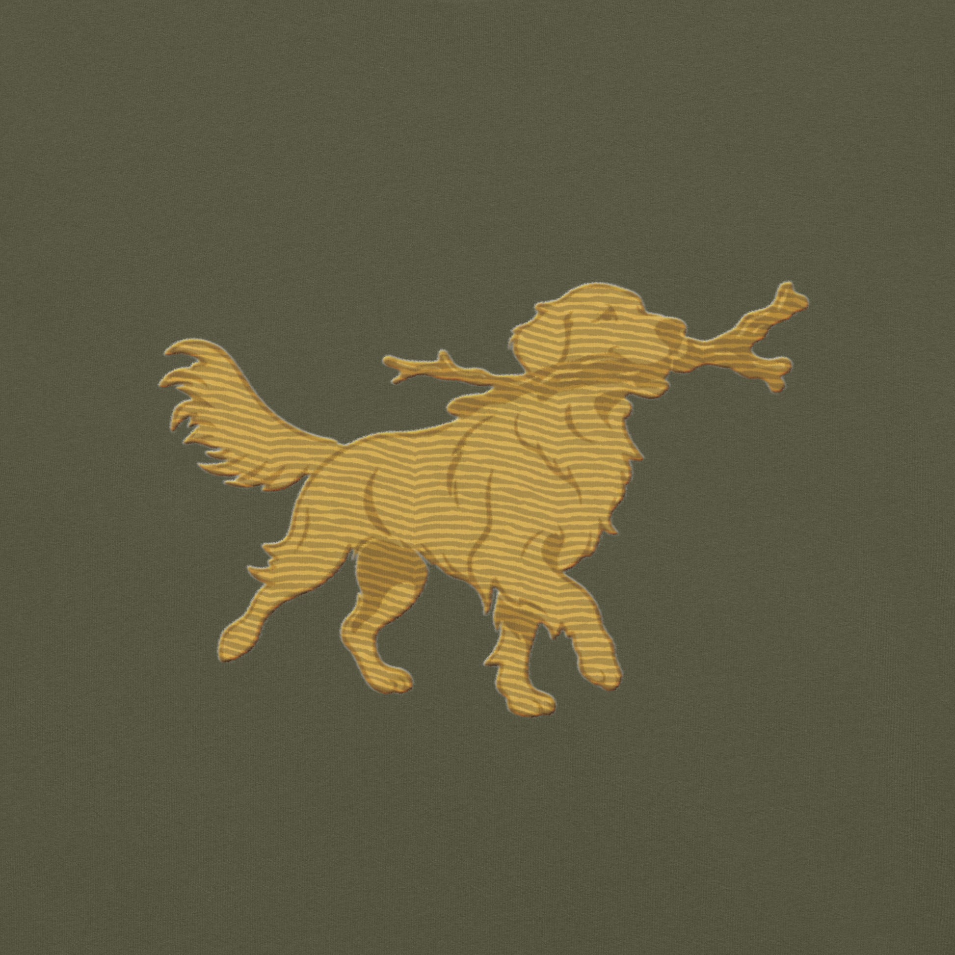 Back view of the embroidered Golden Retriever tee showing fit, The Loyal Mark