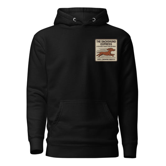 Embroidered Dachshund hoodie in premium fabric, personalized with dog's name, made in Canada by The Loyal Mark