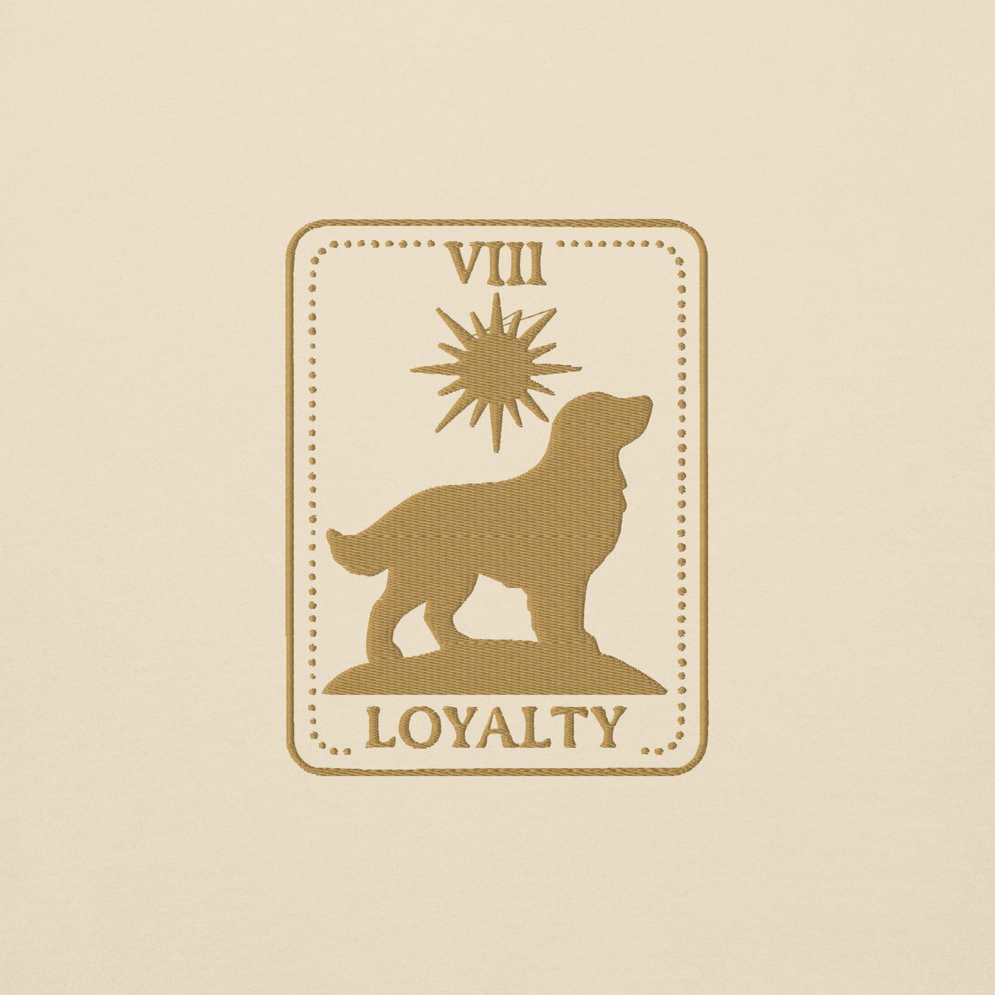 Back view of the embroidered Golden Retriever hoodie showing fit, The Loyal Mark