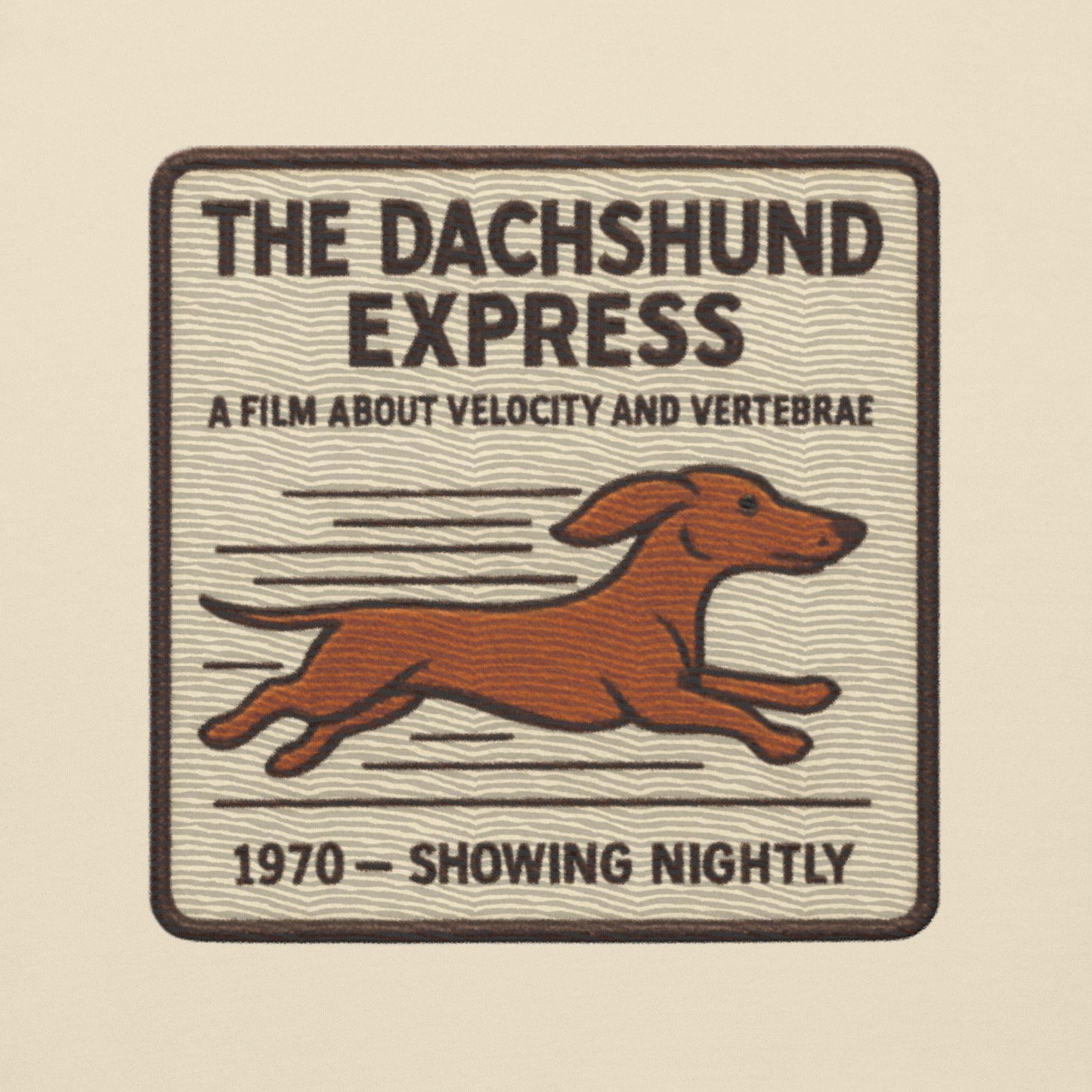 Back view of the embroidered Dachshund hoodie showing fit, The Loyal Mark