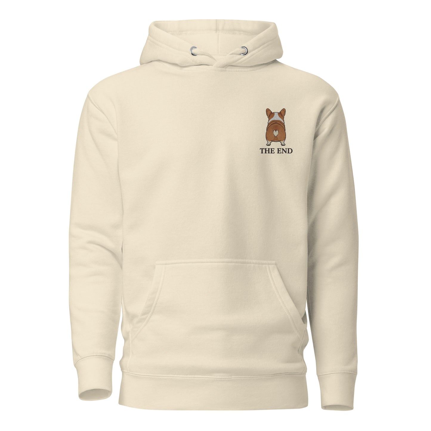 Embroidered Corgi hoodie in premium fabric, personalized with dog's name, made in Canada by The Loyal Mark