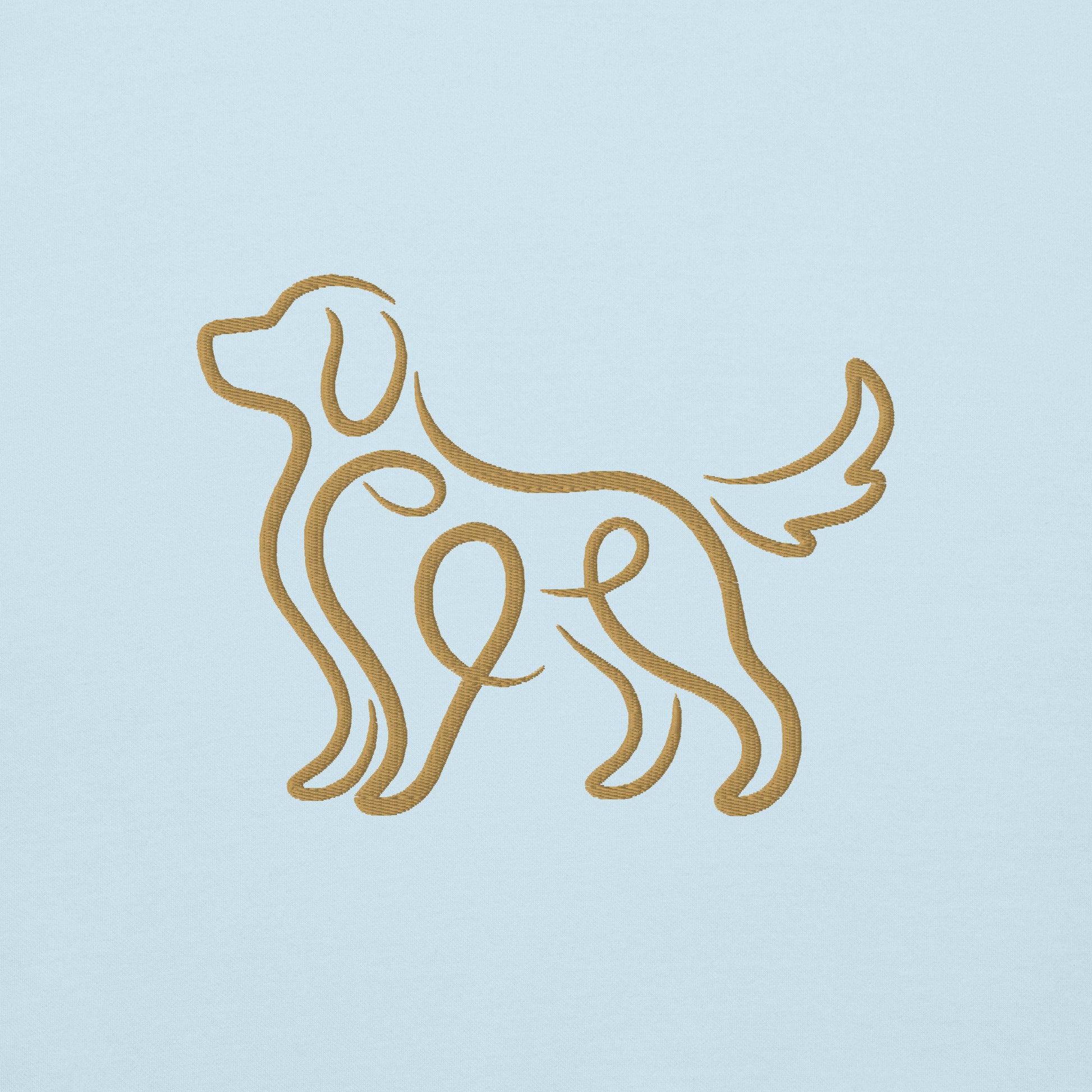 Lifestyle shot of the embroidered Golden Retriever hoodie, The Loyal Mark