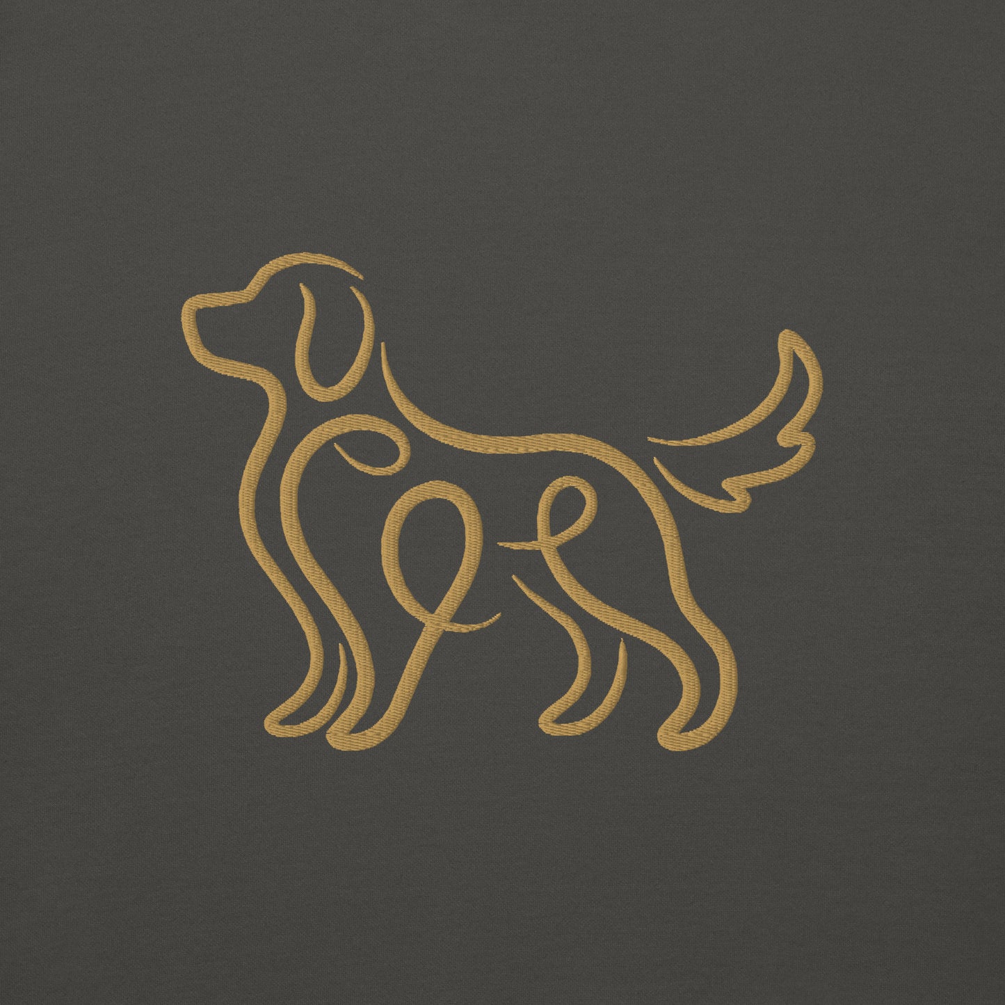Back view of the embroidered Golden Retriever hoodie showing fit, The Loyal Mark