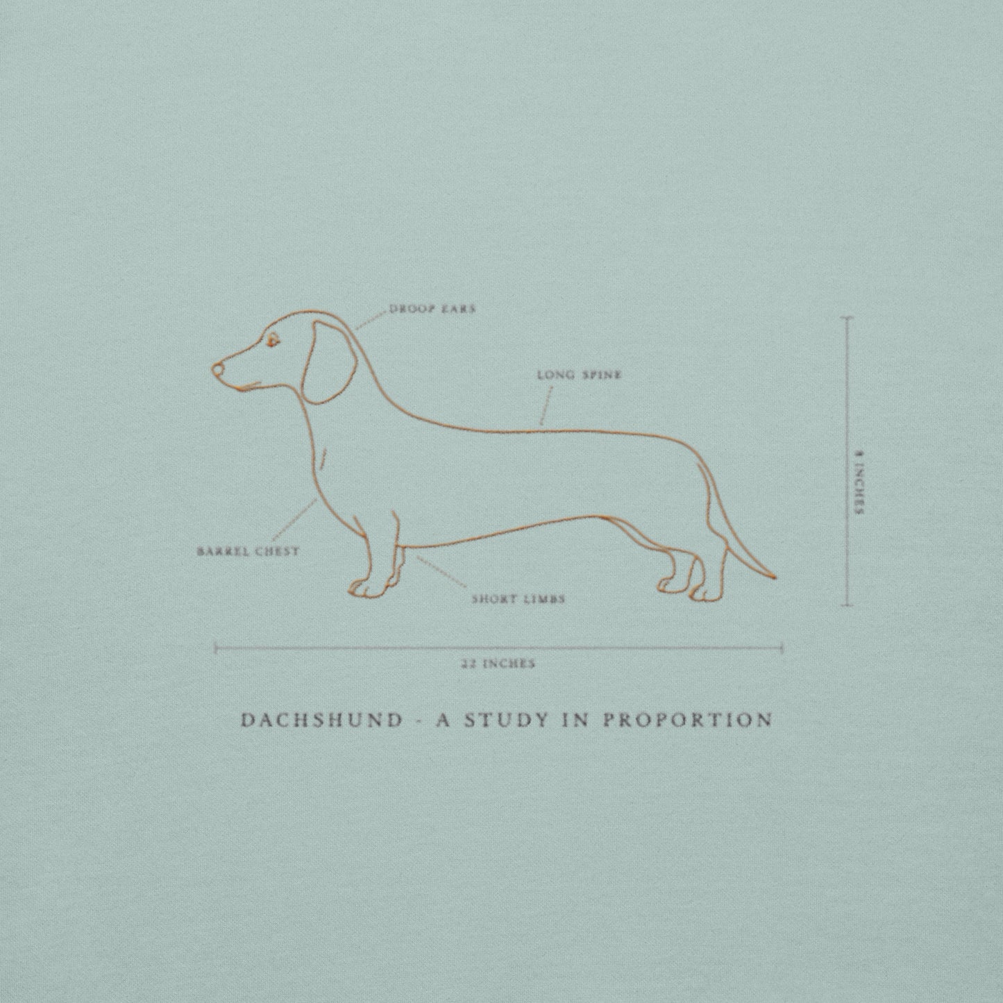 Lifestyle shot of the embroidered Dachshund crewneck, The Loyal Mark