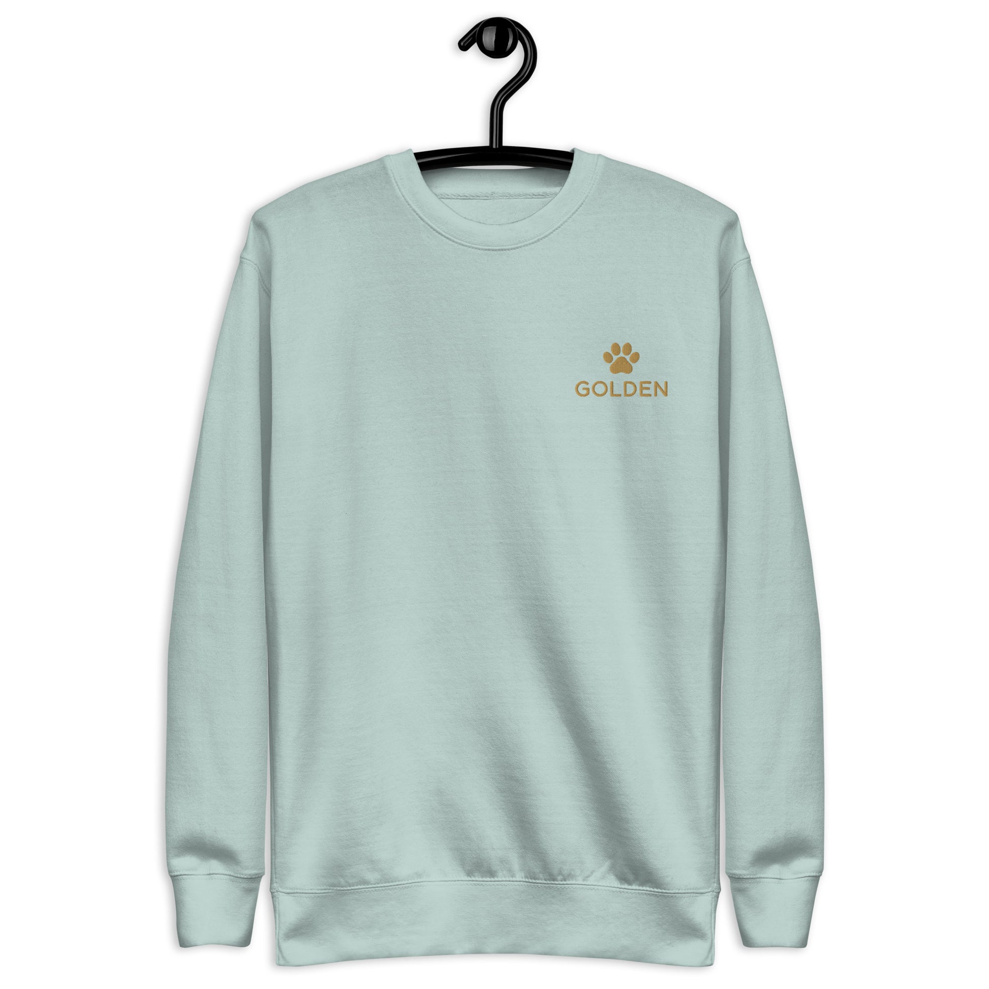 Lifestyle shot of the embroidered Golden Retriever crewneck, The Loyal Mark