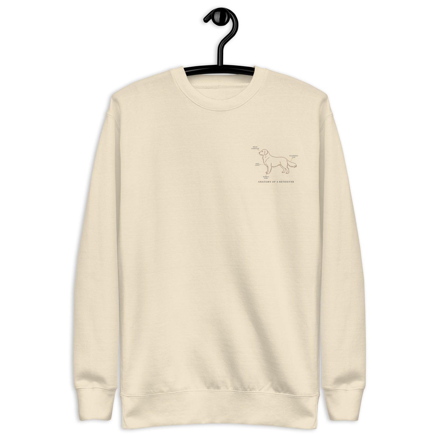 Lifestyle shot of the embroidered Golden Retriever crewneck, The Loyal Mark