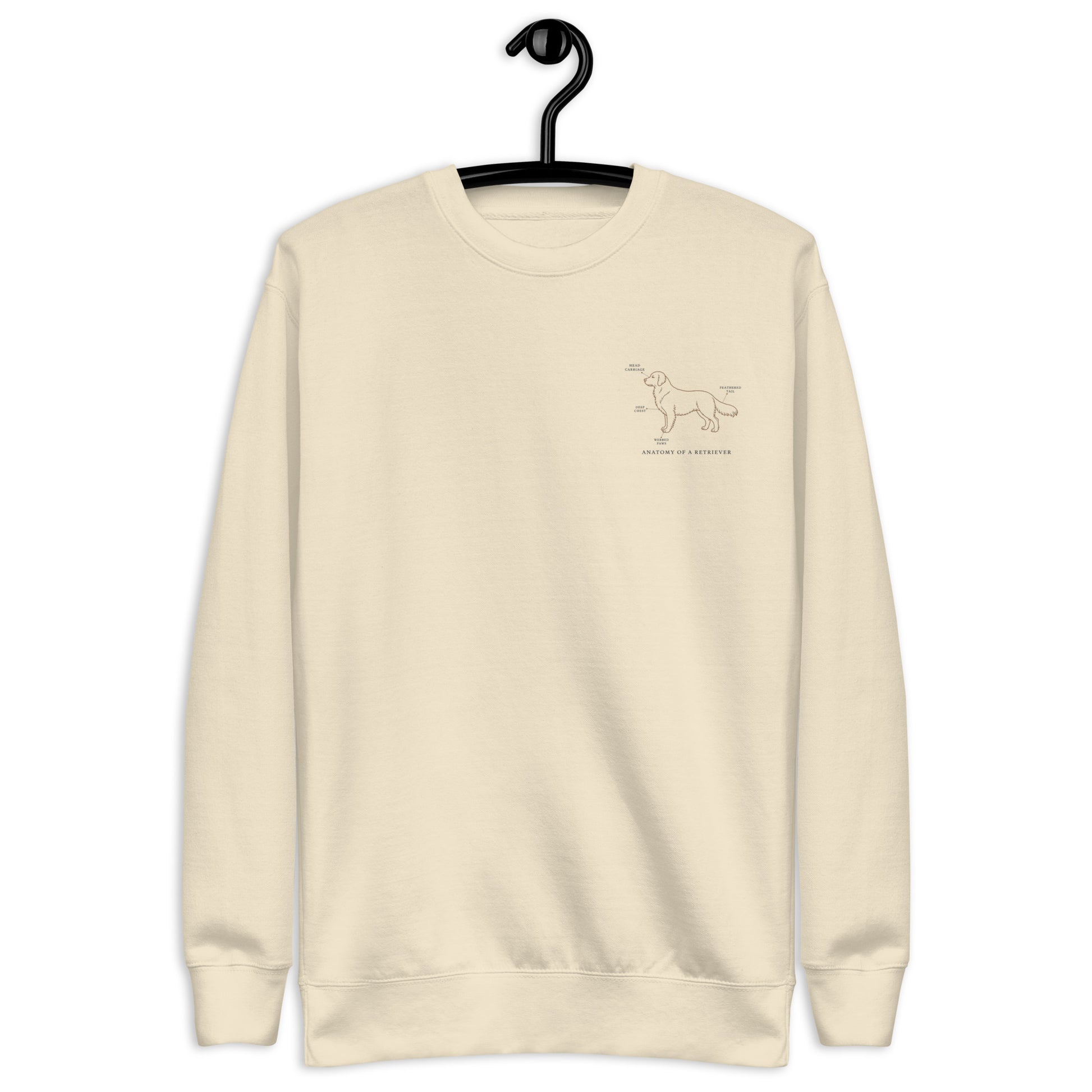 Lifestyle shot of the embroidered Golden Retriever crewneck, The Loyal Mark