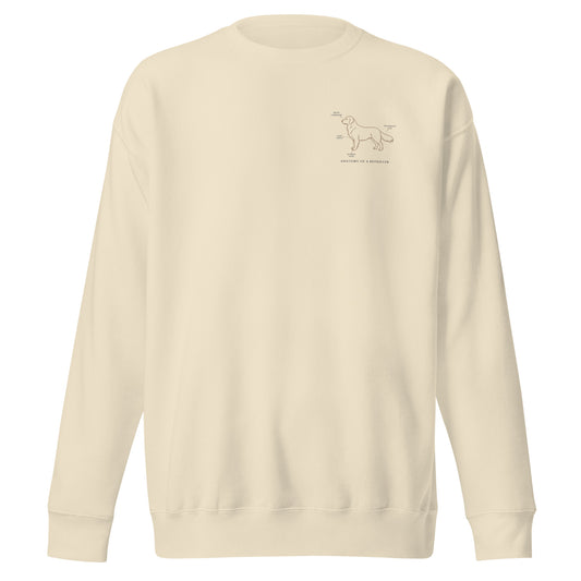 Embroidered Golden Retriever crewneck in premium fabric, personalized with dog's name, made in Canada by The Loyal Mark