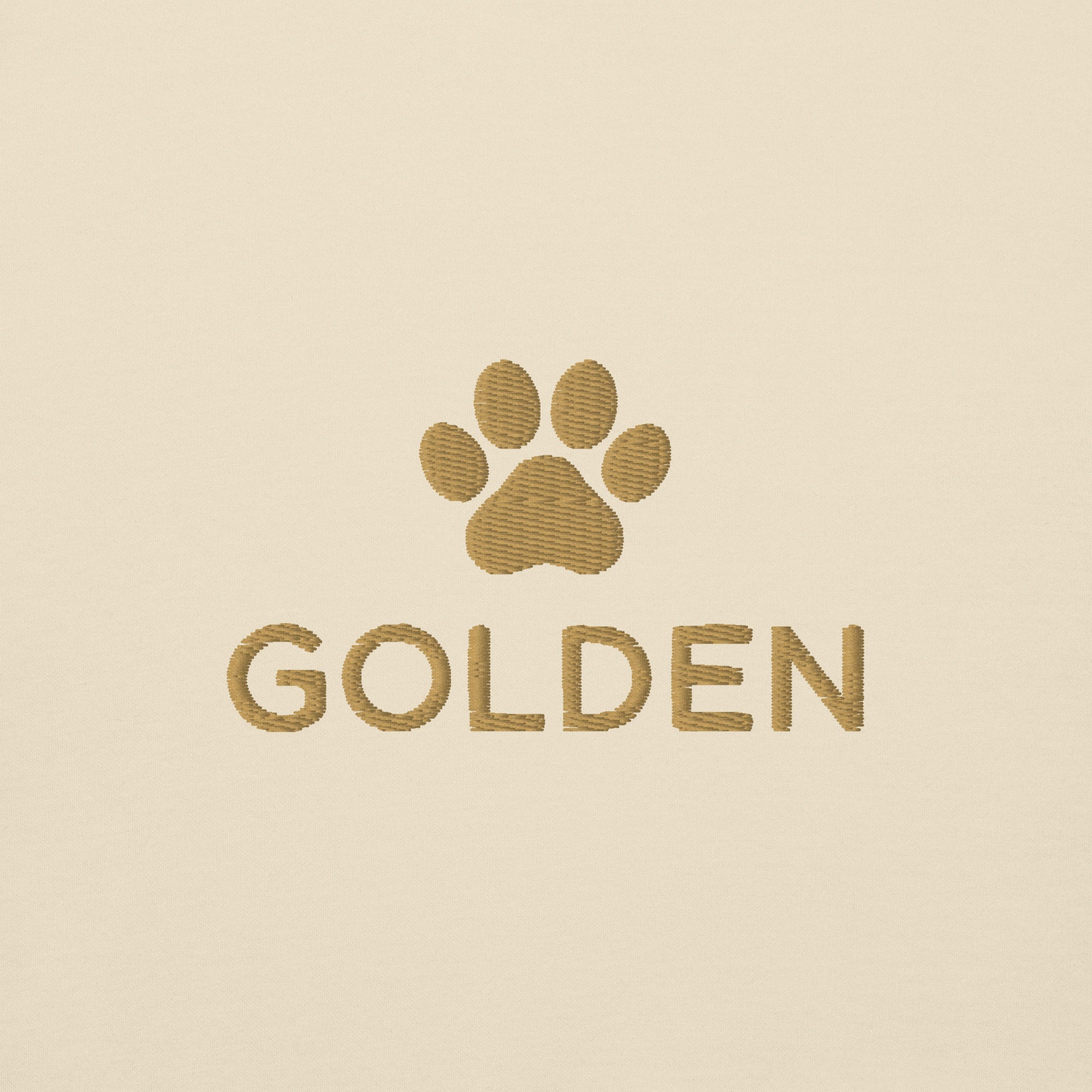 Lifestyle shot of the embroidered Golden Retriever crewneck, The Loyal Mark
