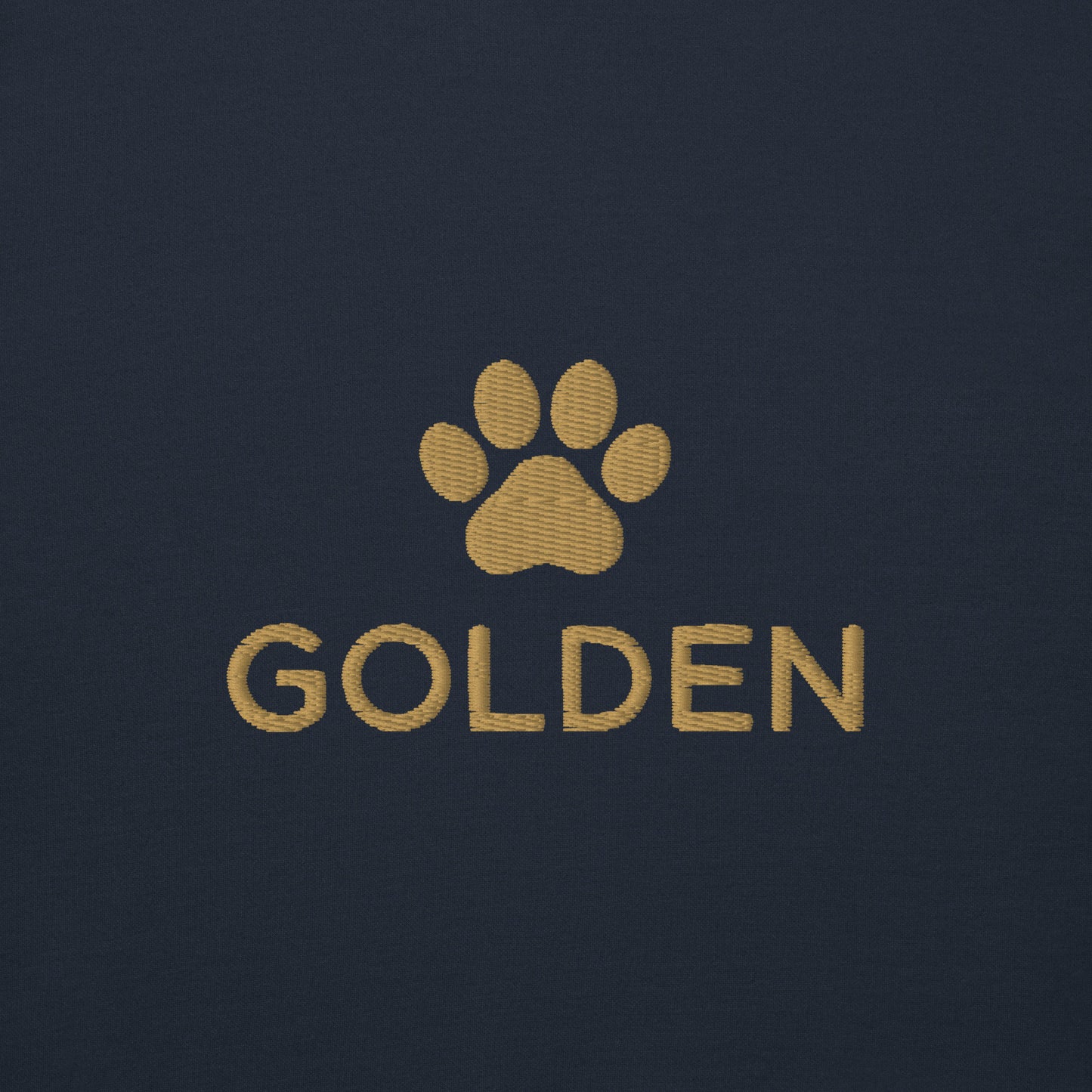 Back view of the embroidered Golden Retriever crewneck showing fit, The Loyal Mark
