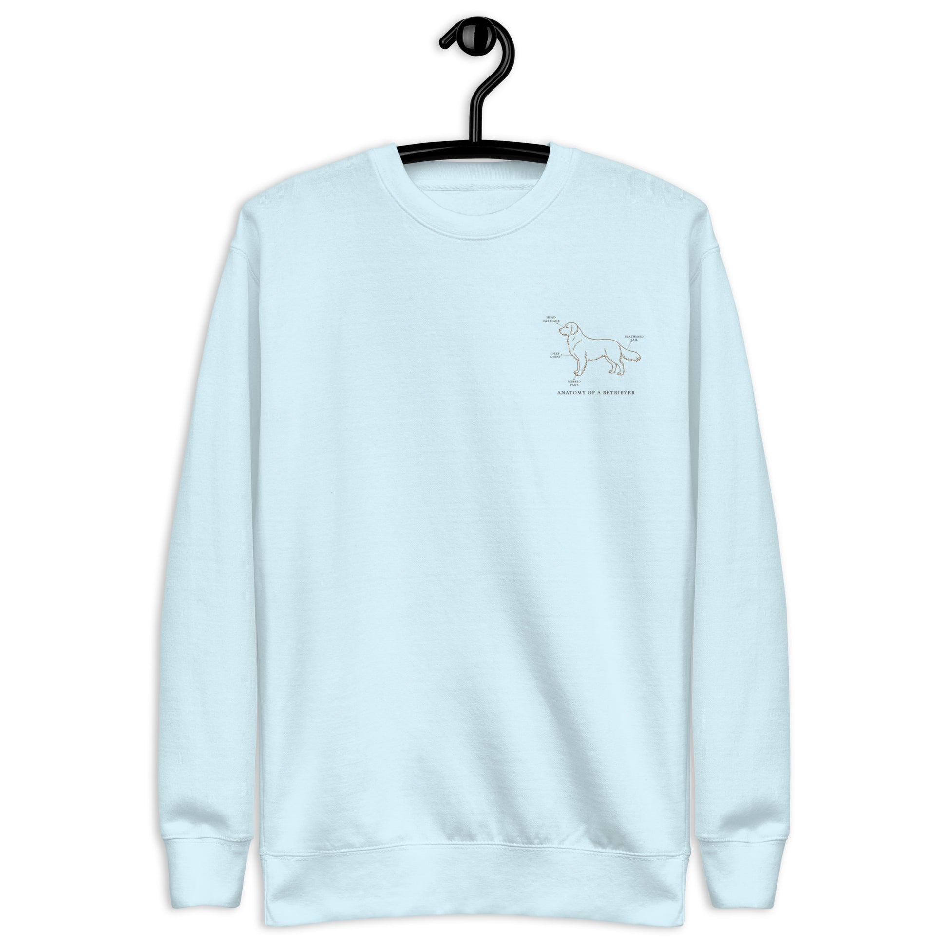 Lifestyle shot of the embroidered Golden Retriever crewneck, The Loyal Mark