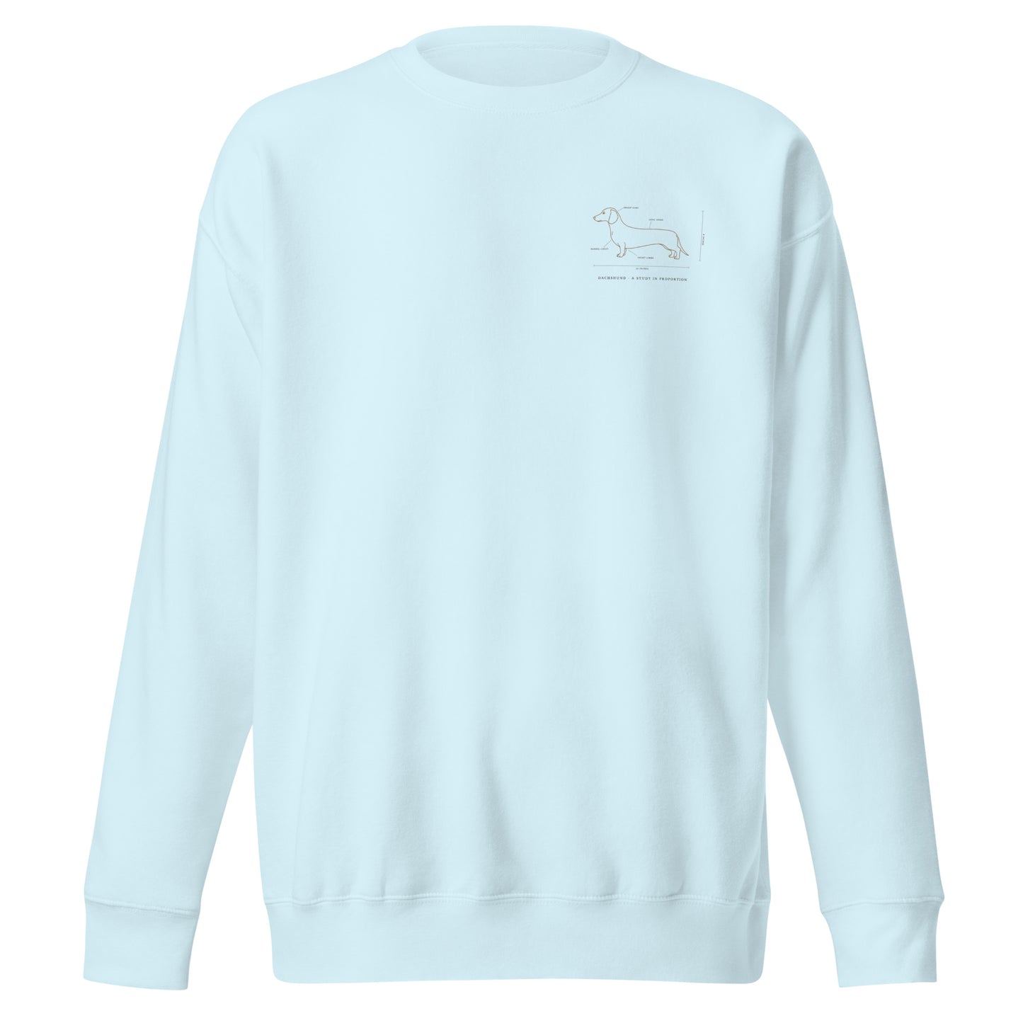 Detail shot of custom embroidered dog name on the crewneck sleeve, The Loyal Mark
