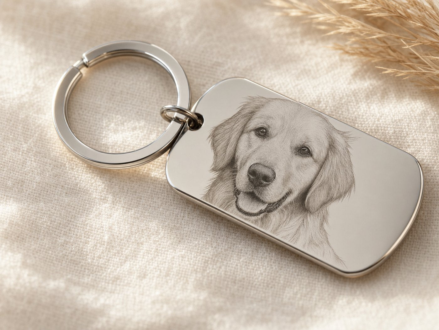 Personalized keepsake locker keychain with dog face